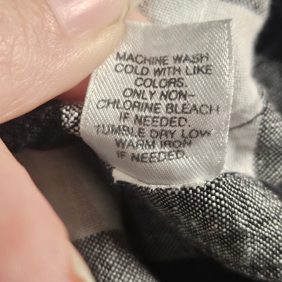 J. Jill Love Linen Top Womens S Petite Check Plaid 100% Linen Flax Gauzy Beachy - Picture 4 of 10